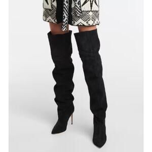 Paris Texas Over-the-knee Suede Boots in Black (Size 37.5)